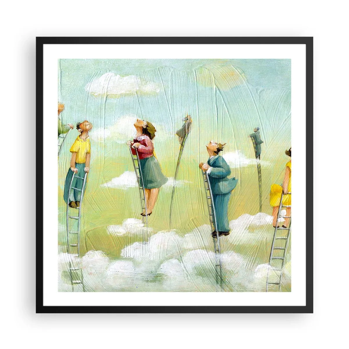 Poster in einem schwarzem Rahmen - Hinter deinem Traum - 60x60 cm