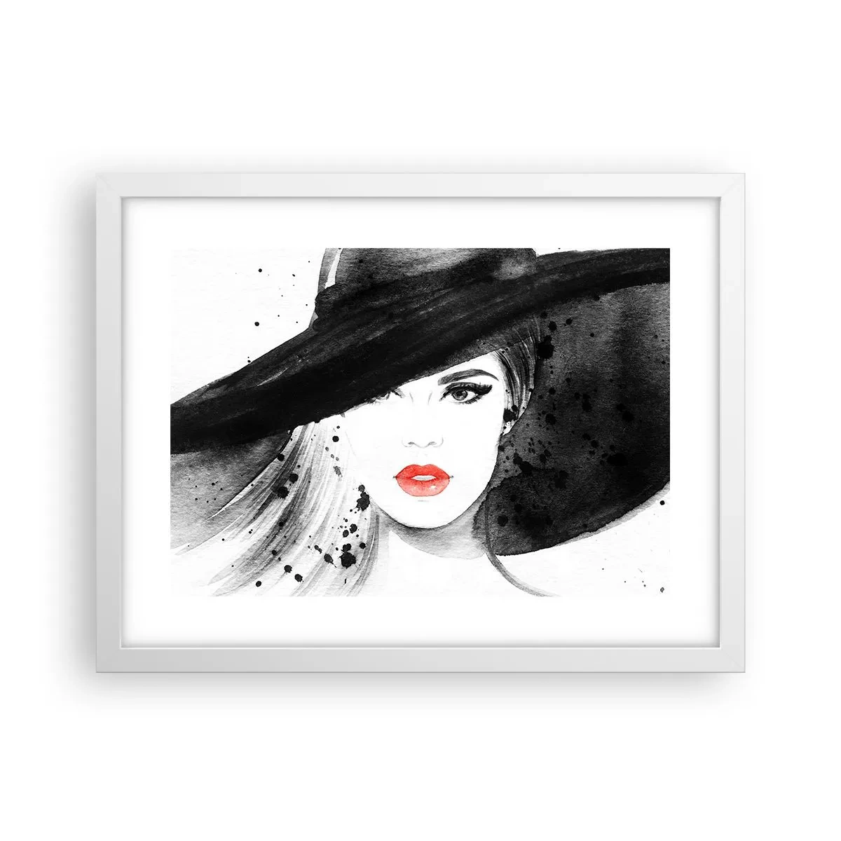 Poster in einem weißen Rahmen - Frau in schwarz - 40x30 cm