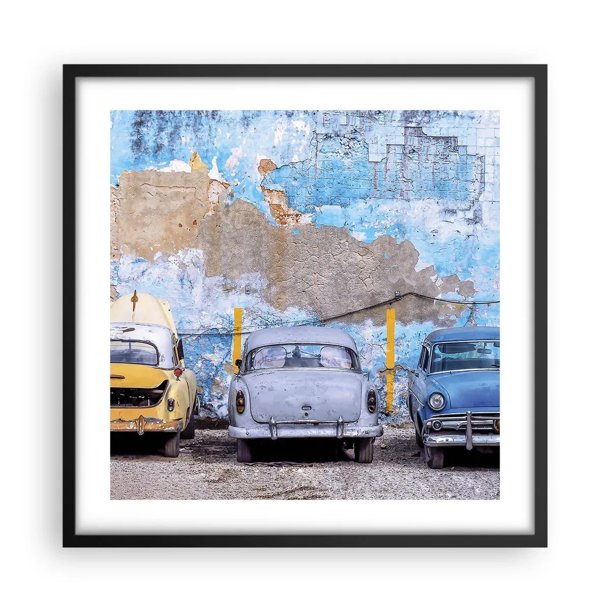 Poster in einem schwarzem Rahmen - Treffen der Veteranen - 50x50 cm