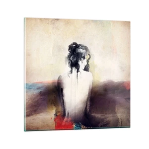 Glasbild - Bild auf glas - Glatte Linien, ovale Formen - 30x30 cm