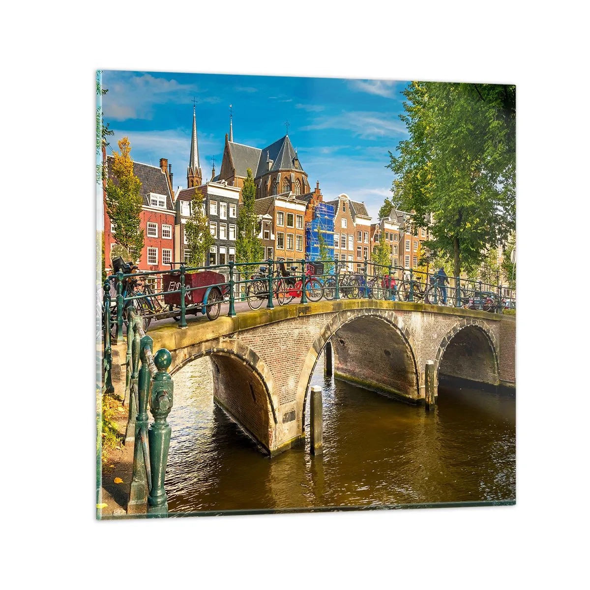 Glasbild - Bild auf glas - Frühling am Kanal - 50x50 cm