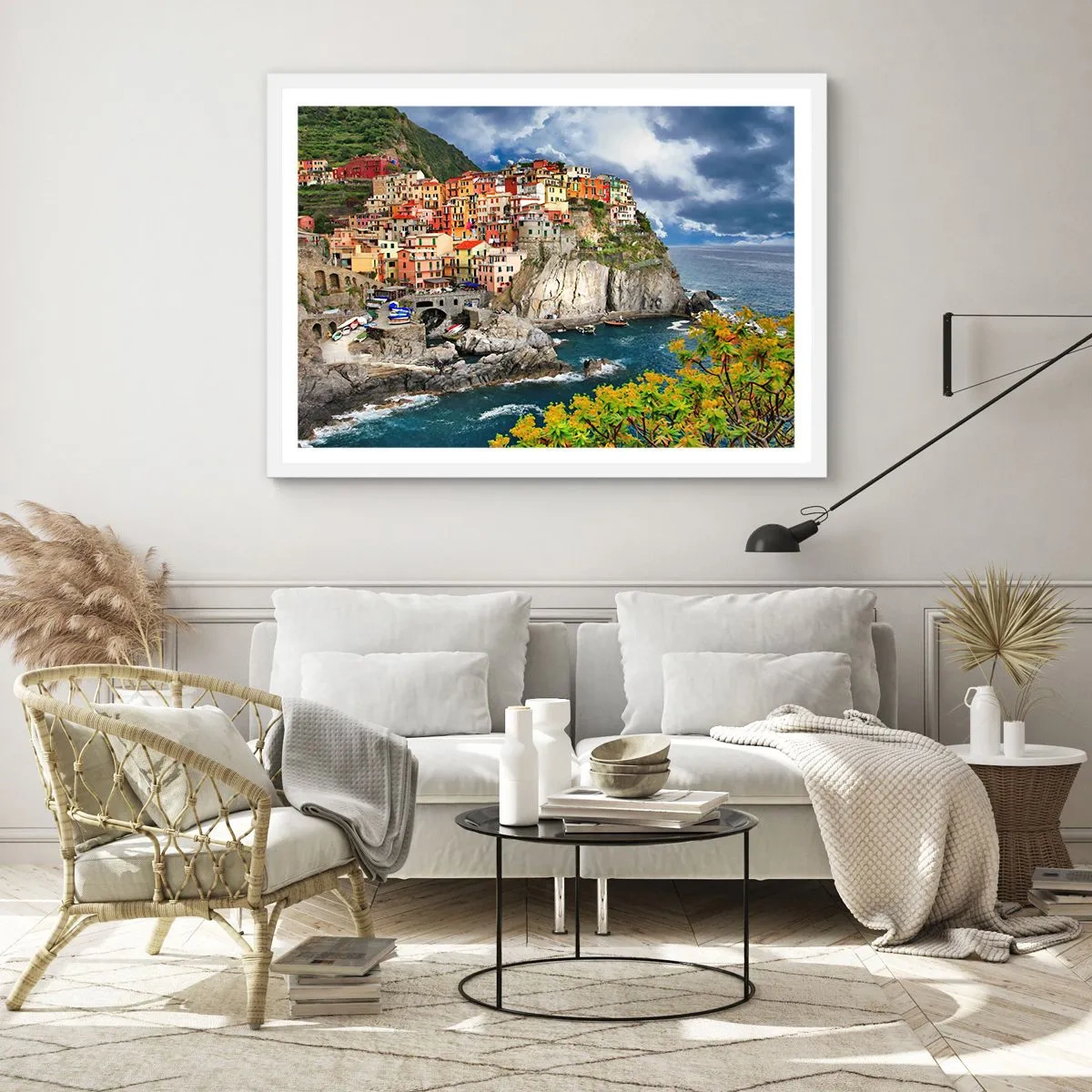 Poster in einem weißen Rahmen - Eine Gruppe umarmt die Felsen - 100x70 cm