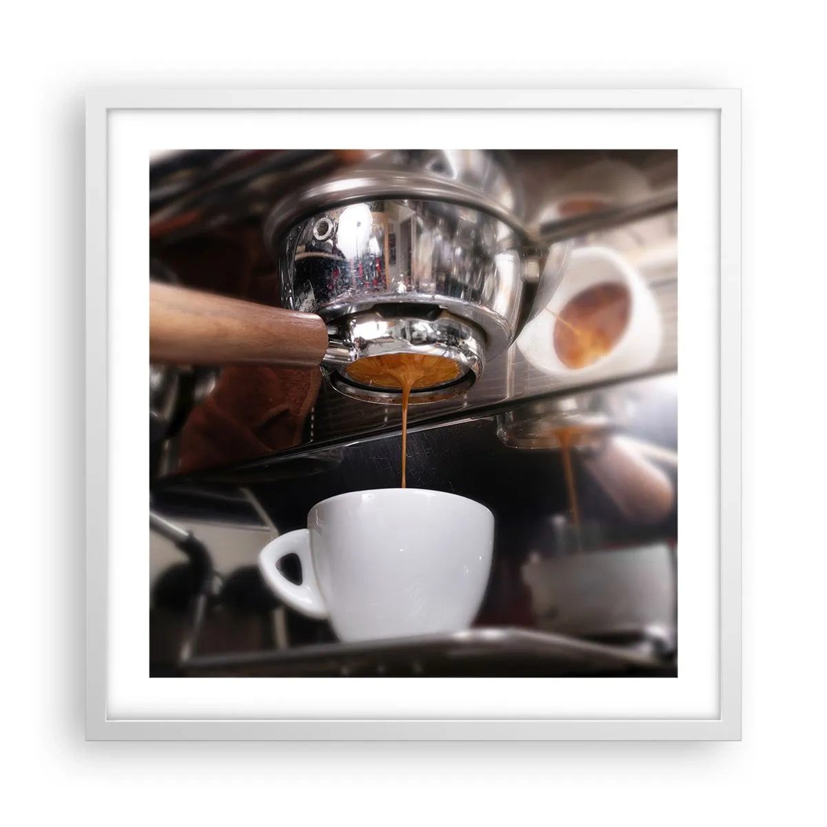 Poster in einem weißen Rahmen - Gute Zeit des Tages - 50x50 cm