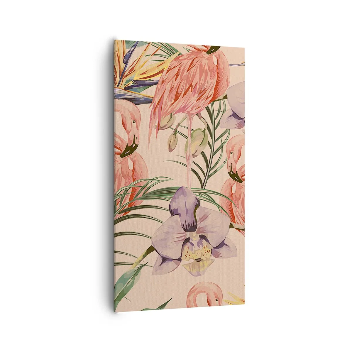 Bild auf Leinwand - Leinwandbild - Rosa Ballett in Blumen - 65x120 cm