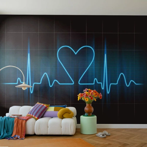 Fototapete Premium Canvas - Im Rhythmus des Herzens - Grafik, Herz, Stück - 150x105 cm