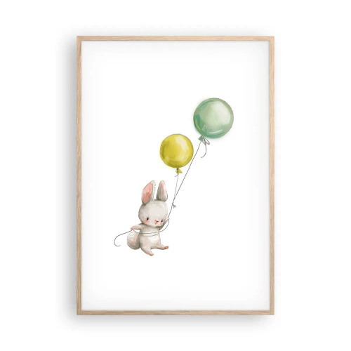 Poster in einem Rahmen aus heller Eiche - Ich werde auch fliegen! - 70x100 cm