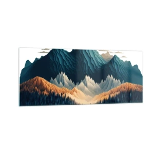 Glasbild - Bild auf glas - Perfekte Berglandschaft - 100x40 cm