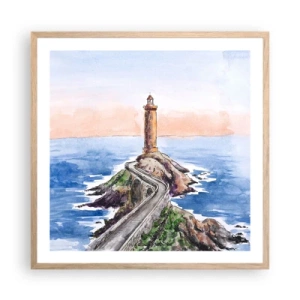 Poster in einem Rahmen aus heller Eiche - Dem Meer zugewandt - 60x60 cm