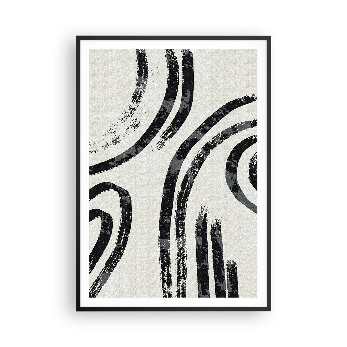 Poster in einem schwarzem Rahmen - Bei Hälfte angehalten - 70x100 cm