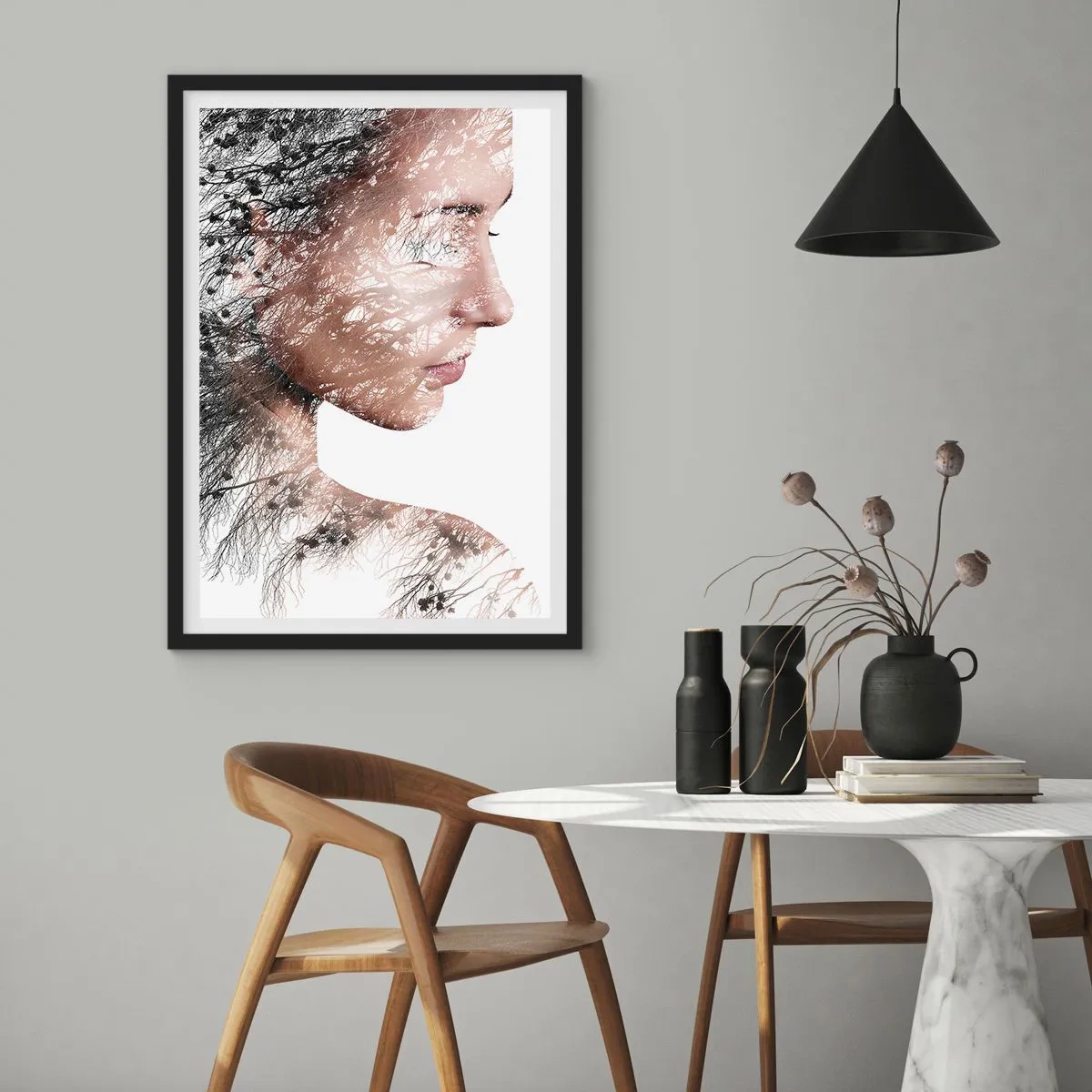 Poster in einem schwarzem Rahmen - Der Geist des Waldes - 30x40 cm