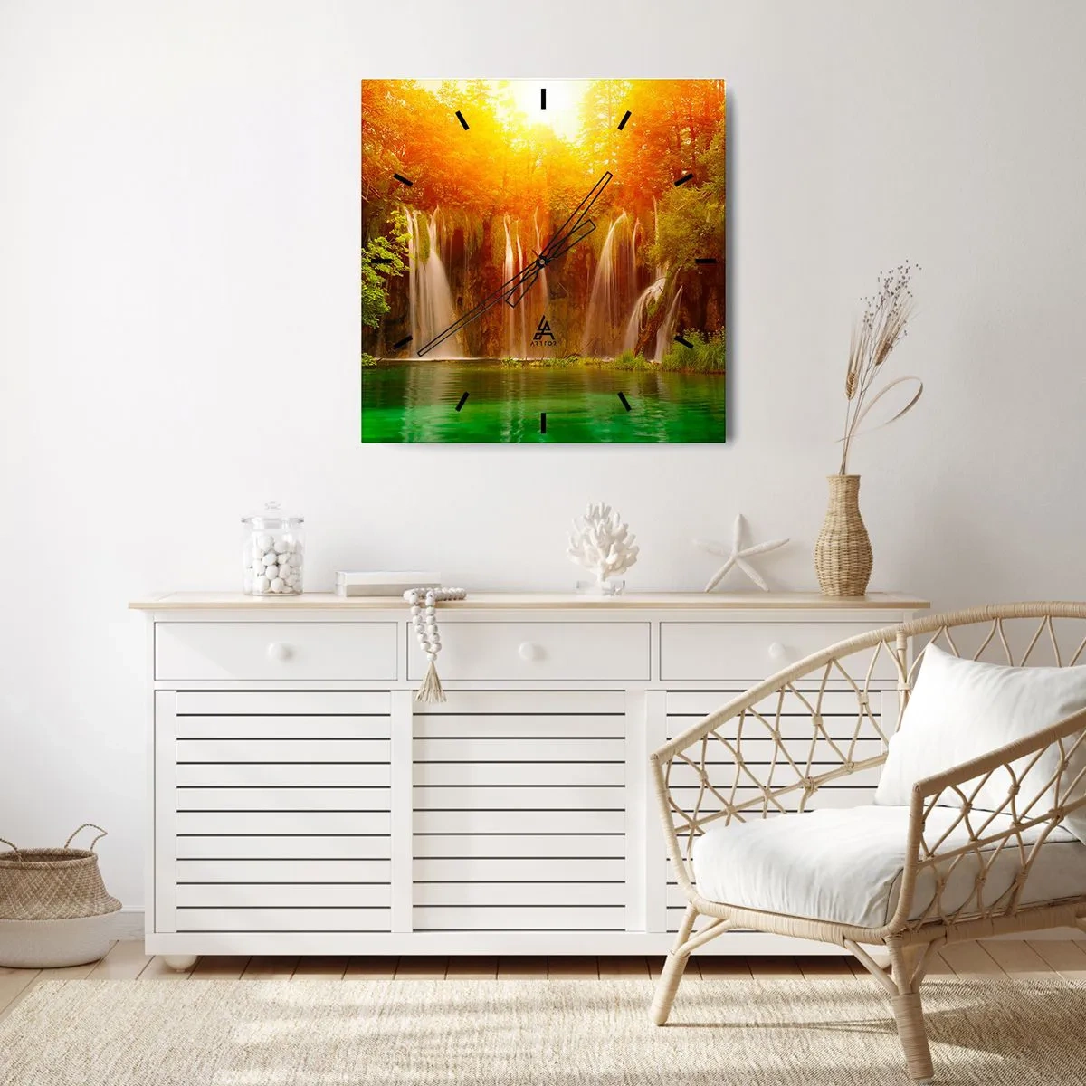 Wanduhr - Glasuhr - In der Sonne und im Schatten - 30x30 cm