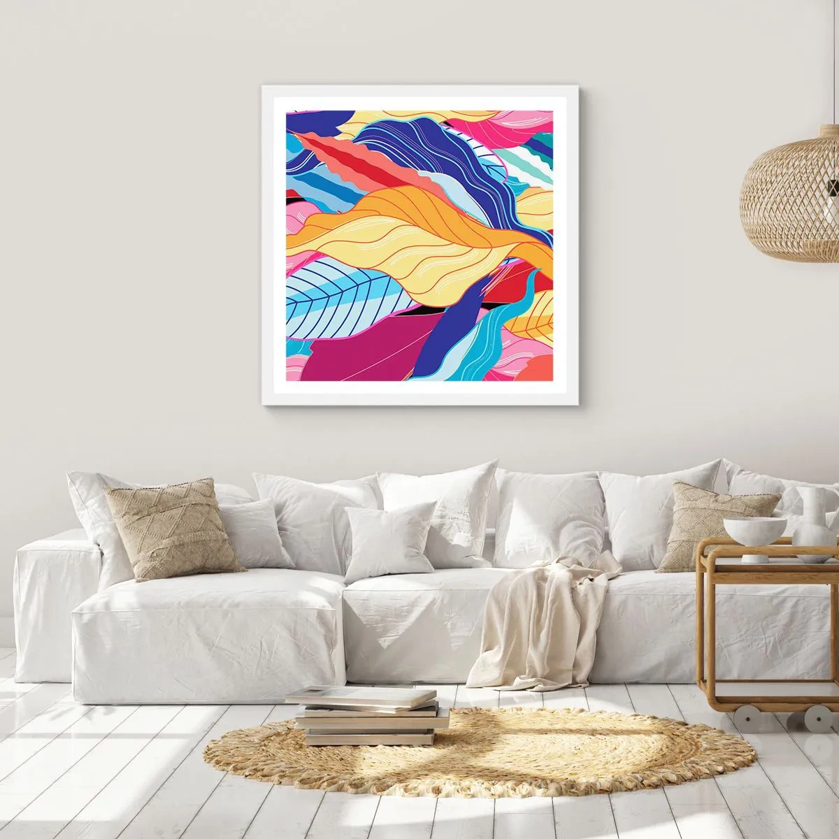 Poster in einem weißen Rahmen - Buntes Durcheinander - 30x30 cm