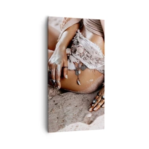 Bild auf Leinwand - Leinwandbild - Von den Wellen geworfen? - 55x100 cm