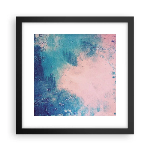 Poster in einem schwarzem Rahmen - Himmelsblaue Umarmungen - 30x30 cm