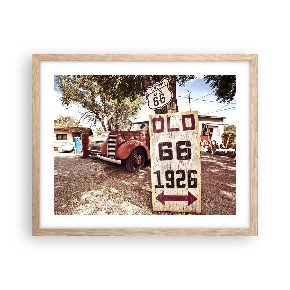 Poster in einem Rahmen aus heller Eiche - Die Legende der amerikanischen Provinz - 50x40 cm