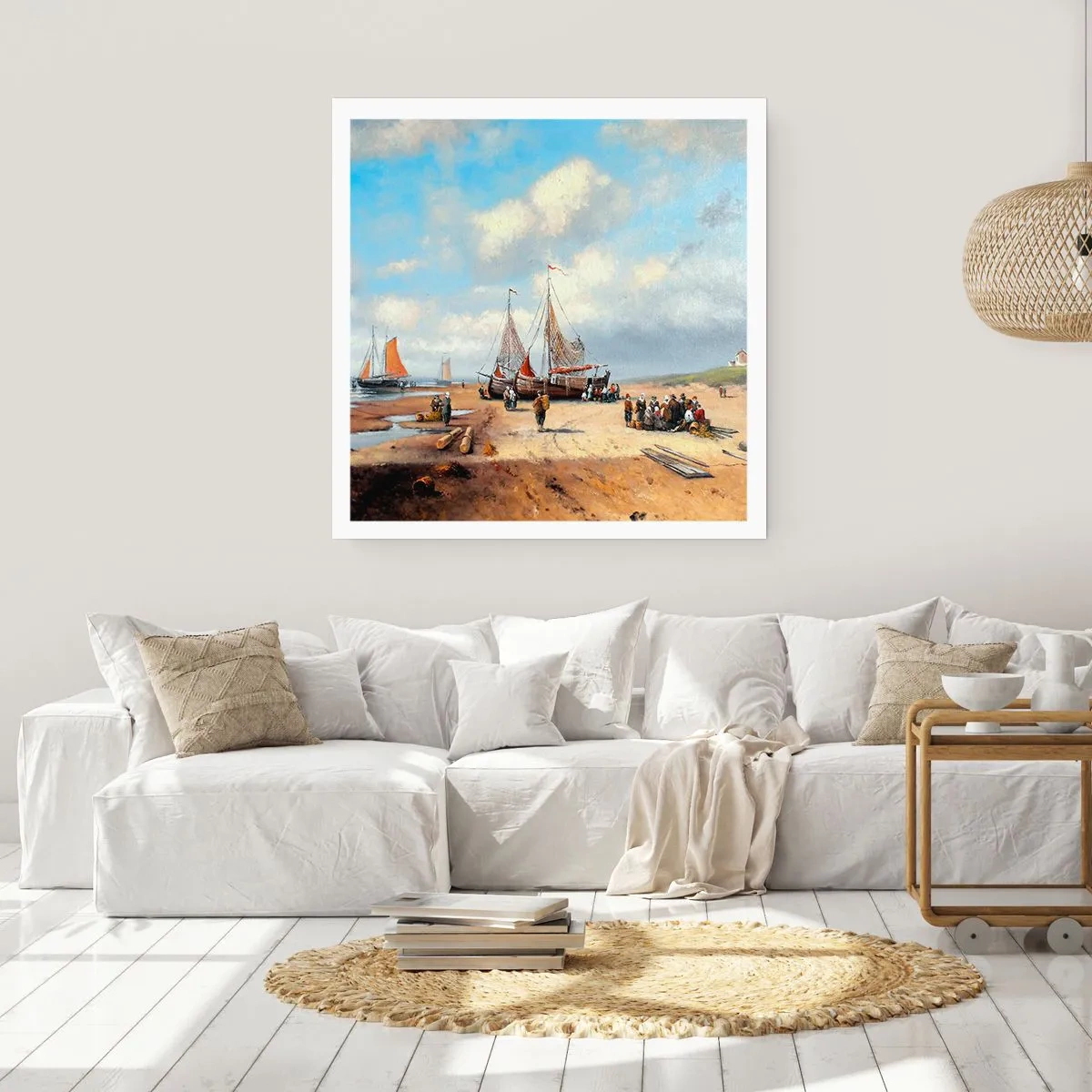 Poster - Nach einem erfolgreichen Fischfang - 40x40 cm