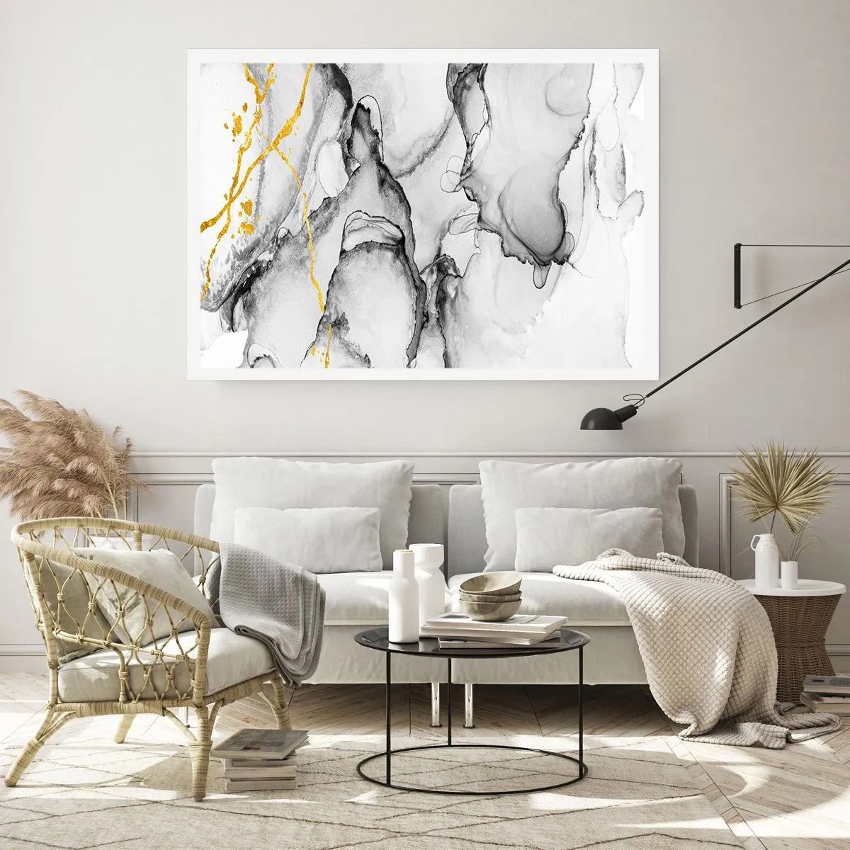 Poster - Komposition mit Goldmotiv - 91x61 cm