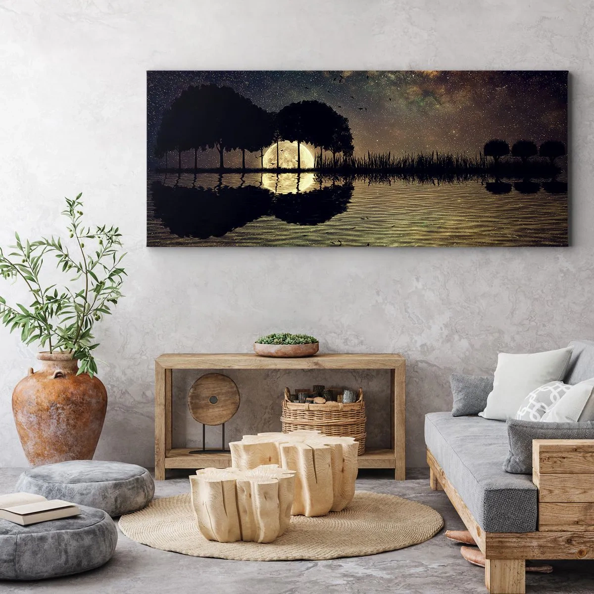 Bild auf Leinwand - Leinwandbild - Nacht am Ende der Welt - 90x30 cm