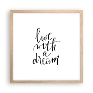 Poster in einem Rahmen aus heller Eiche - Na sicher - 40x40 cm