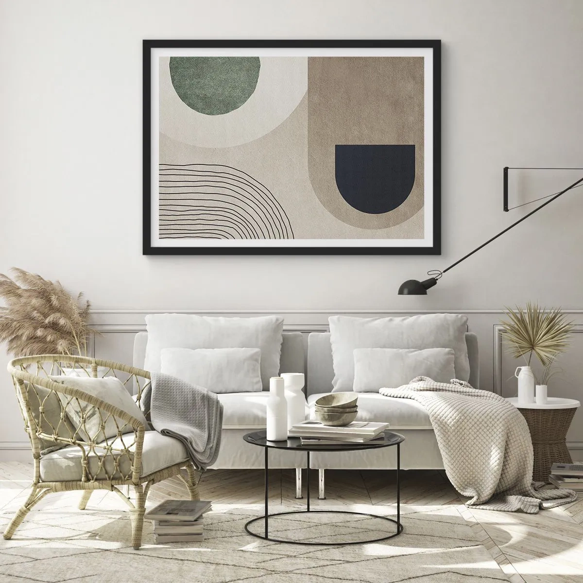 Poster in einem schwarzem Rahmen - Sanftheit des Ovals - 50x40 cm