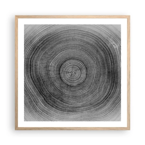 Poster in einem Rahmen aus heller Eiche - Zeichen der Zeit - 60x60 cm