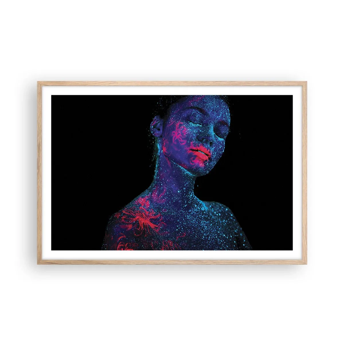 Poster in einem Rahmen aus heller Eiche - Im Sternenstaub - 91x61 cm
