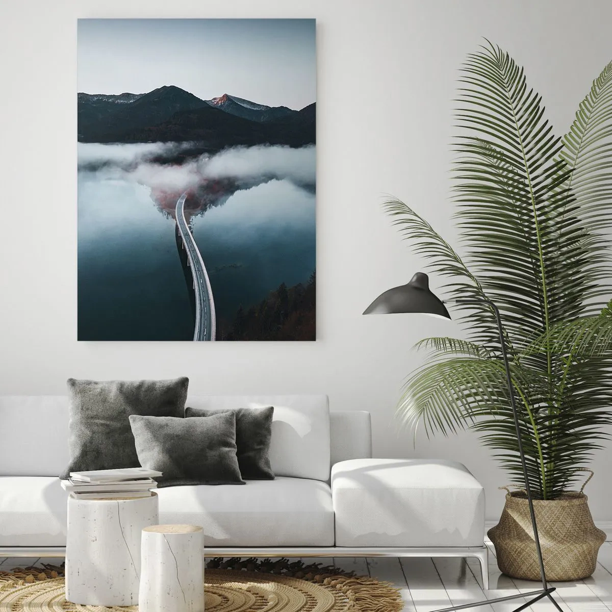 Glasbild - Bild auf glas - Über Wasser so glatt wie ein Spiegel - 80x120 cm