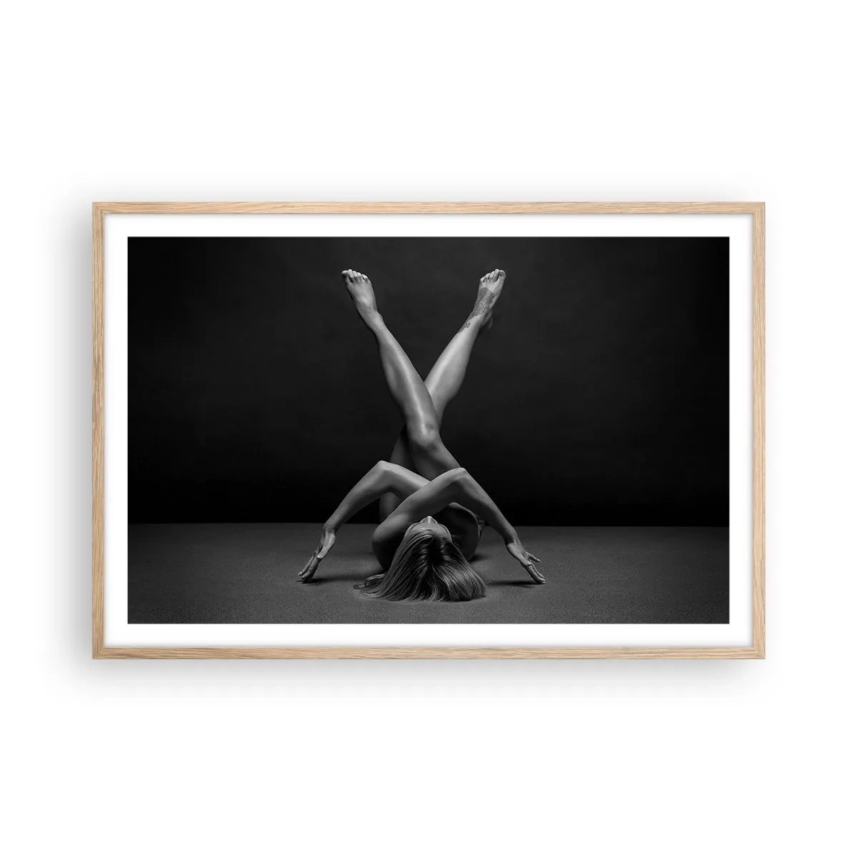 Poster in einem Rahmen aus heller Eiche - Die Geometrie der Nacktheit - 91x61 cm
