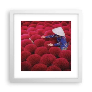 Poster in einem weißen Rahmen - Im Reisfeld - 30x30 cm