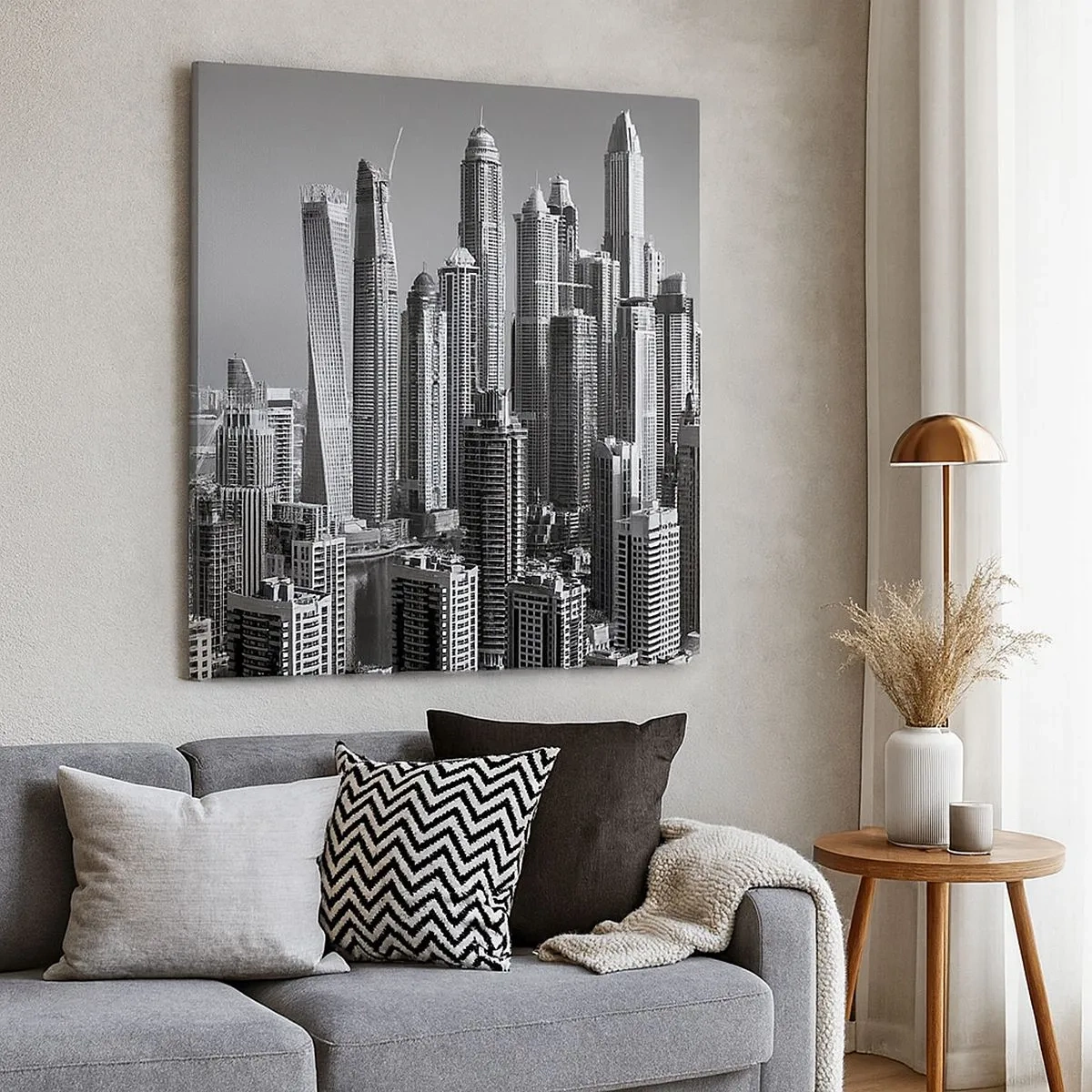 Bild auf Leinwand - Leinwandbild - Stadt in der Wüste - 30x30 cm