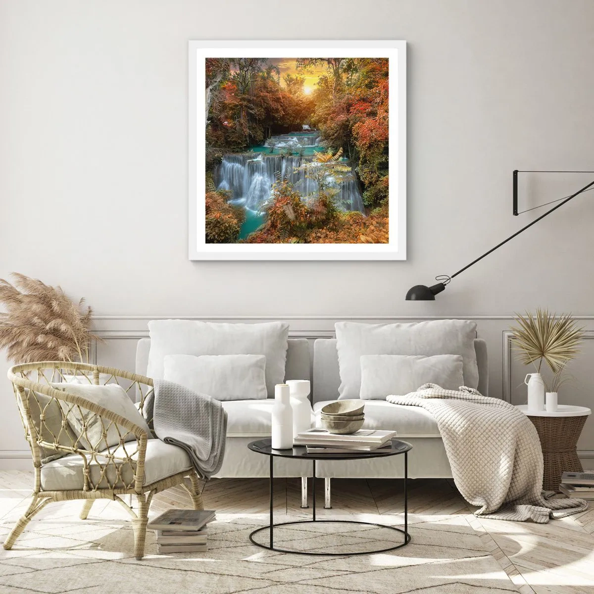 Poster in einem weißen Rahmen - Versteckter Schatz des Waldes - 30x30 cm