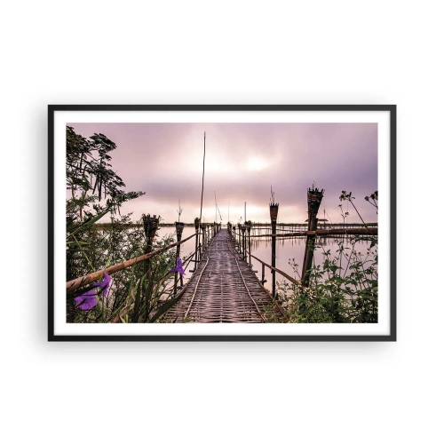 Poster in einem schwarzem Rahmen - Frieden und Ruhe Asiens - 91x61 cm