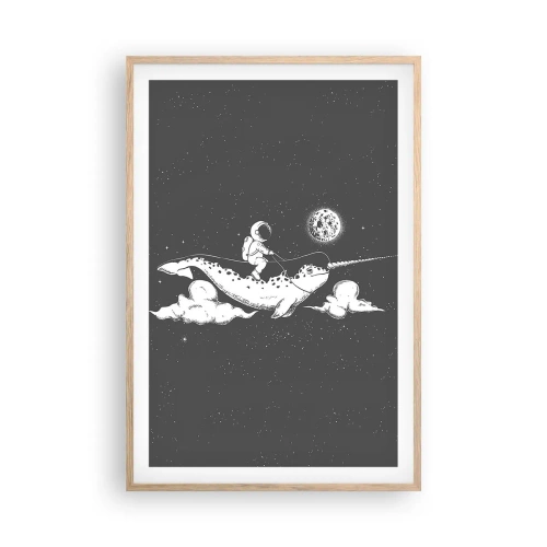 Poster in einem Rahmen aus heller Eiche - Weltraumreiter - 61x91 cm