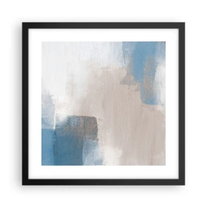 Poster in einem schwarzem Rahmen - Rosa Abstraktion hinter einem blauen Vorhang - 40x40 cm