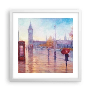 Poster in einem weißen Rahmen - Londoner Herbsttag - 40x40 cm