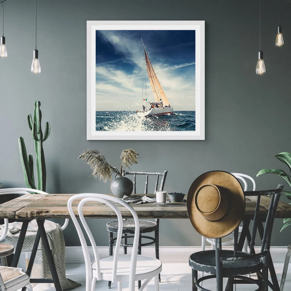 Poster in einem weißen Rahmen - Sie werden uns nicht einholen! - 60x60 cm