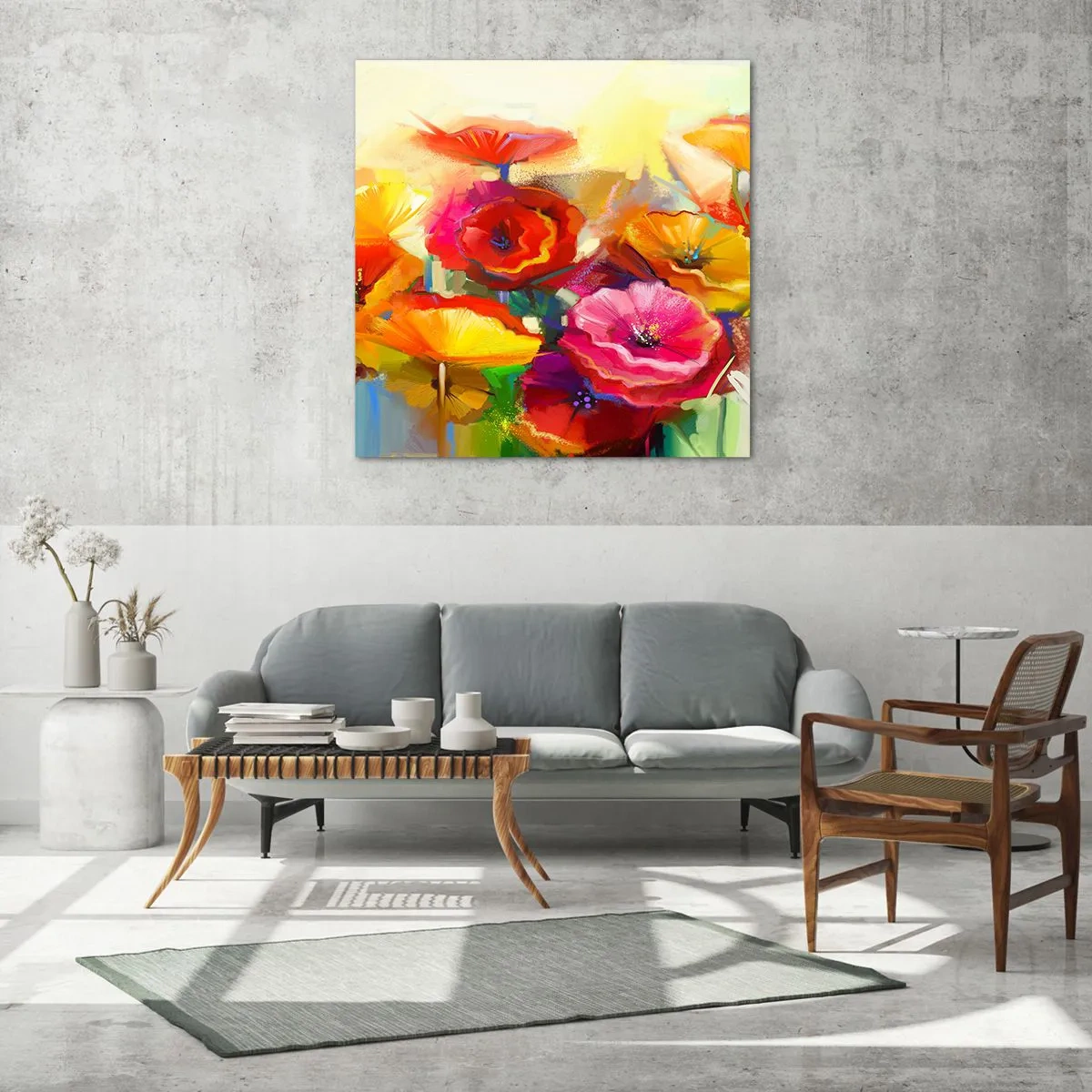 Glasbild - Bild auf glas - Nicht nur rot - 60x60 cm