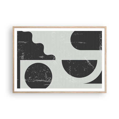 Poster in einem Rahmen aus heller Eiche - Komposition oben und unten - 100x70 cm