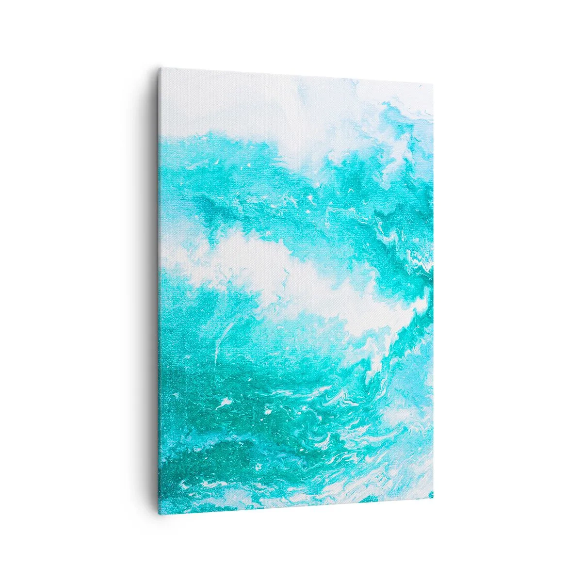 Bild auf Leinwand - Leinwandbild - Abstrakter Wirbel in Blautönen - 70x100cm - Im Kern des Elements - Moderne Wanddekoration für Wohnzimmer und Schlafzimmer ARTTOR