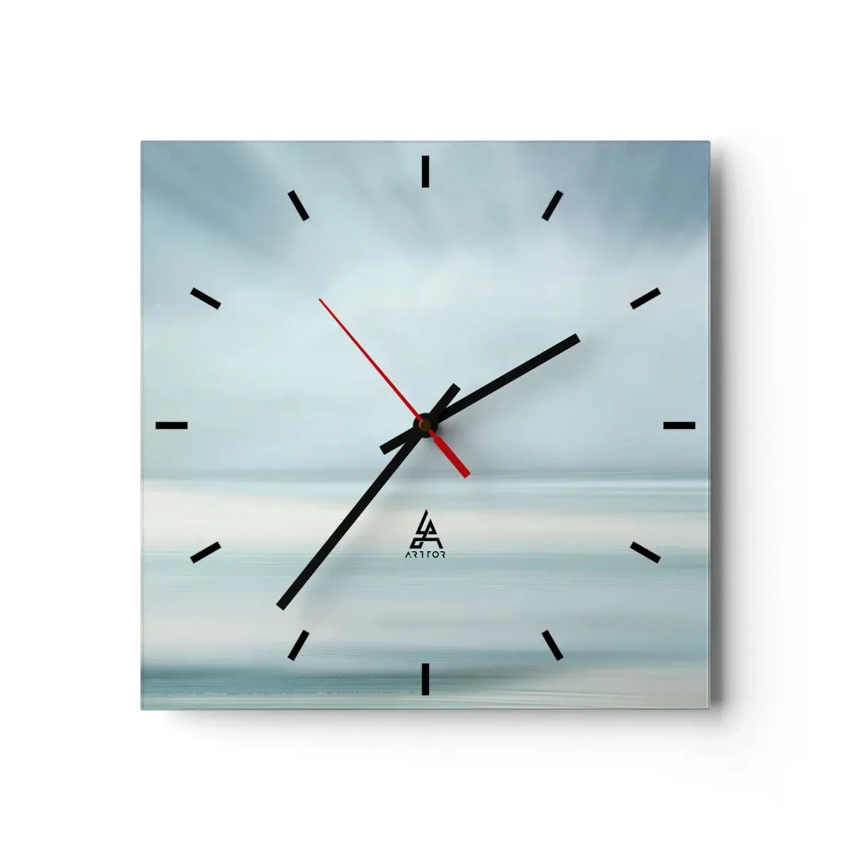 Wanduhr - Glasuhr - Frieden bis zum Horizont - 40x40 cm