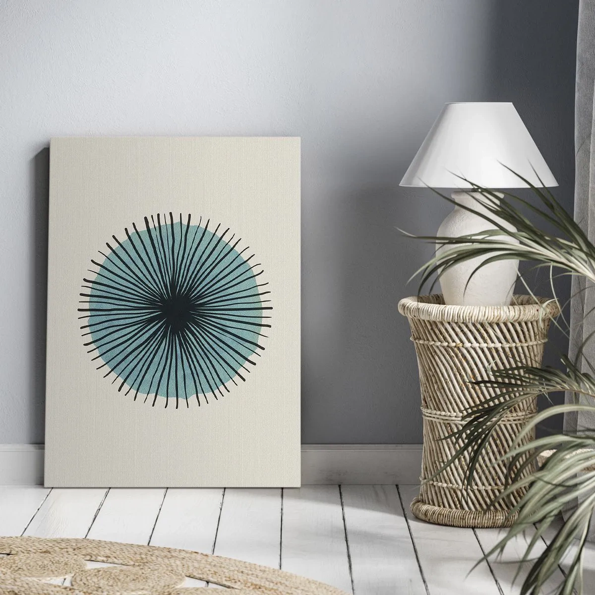 Bild auf Leinwand - Leinwandbild - Strahlend im Blau - 55x100 cm