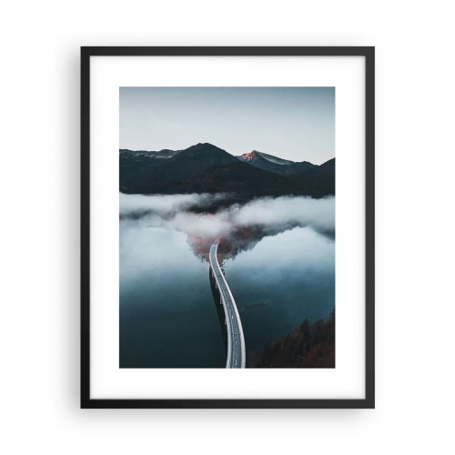 Poster in einem schwarzem Rahmen - Über Wasser so glatt wie ein Spiegel - 40x50 cm