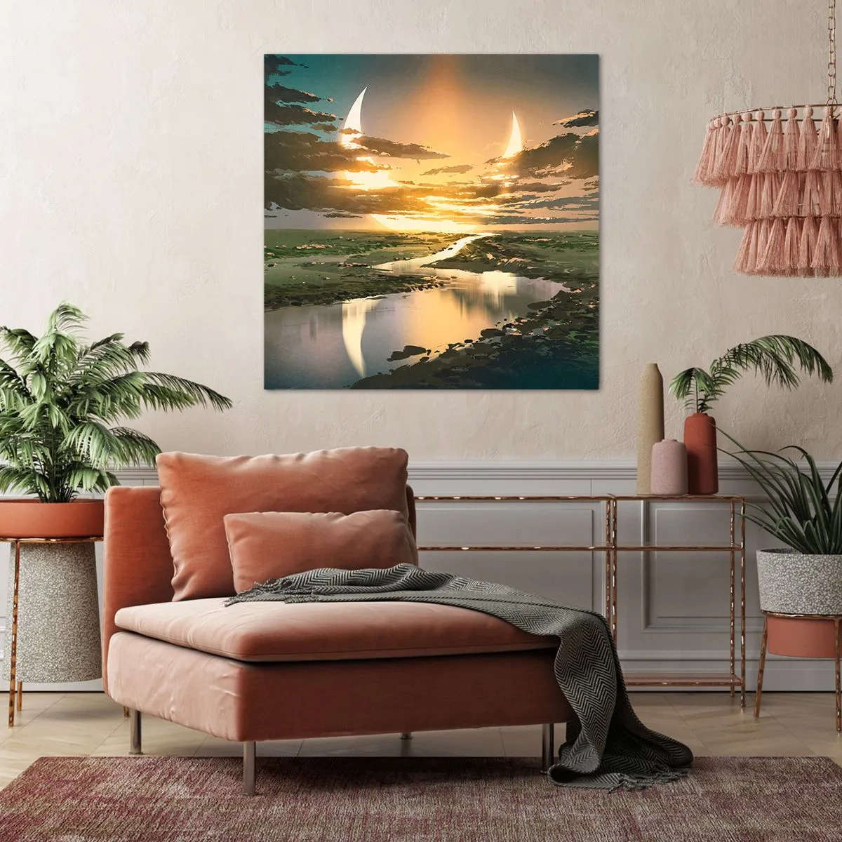 Bild auf Leinwand - Leinwandbild - Irgendwo in einer weit, weit entfernten Galaxie - 50x50 cm