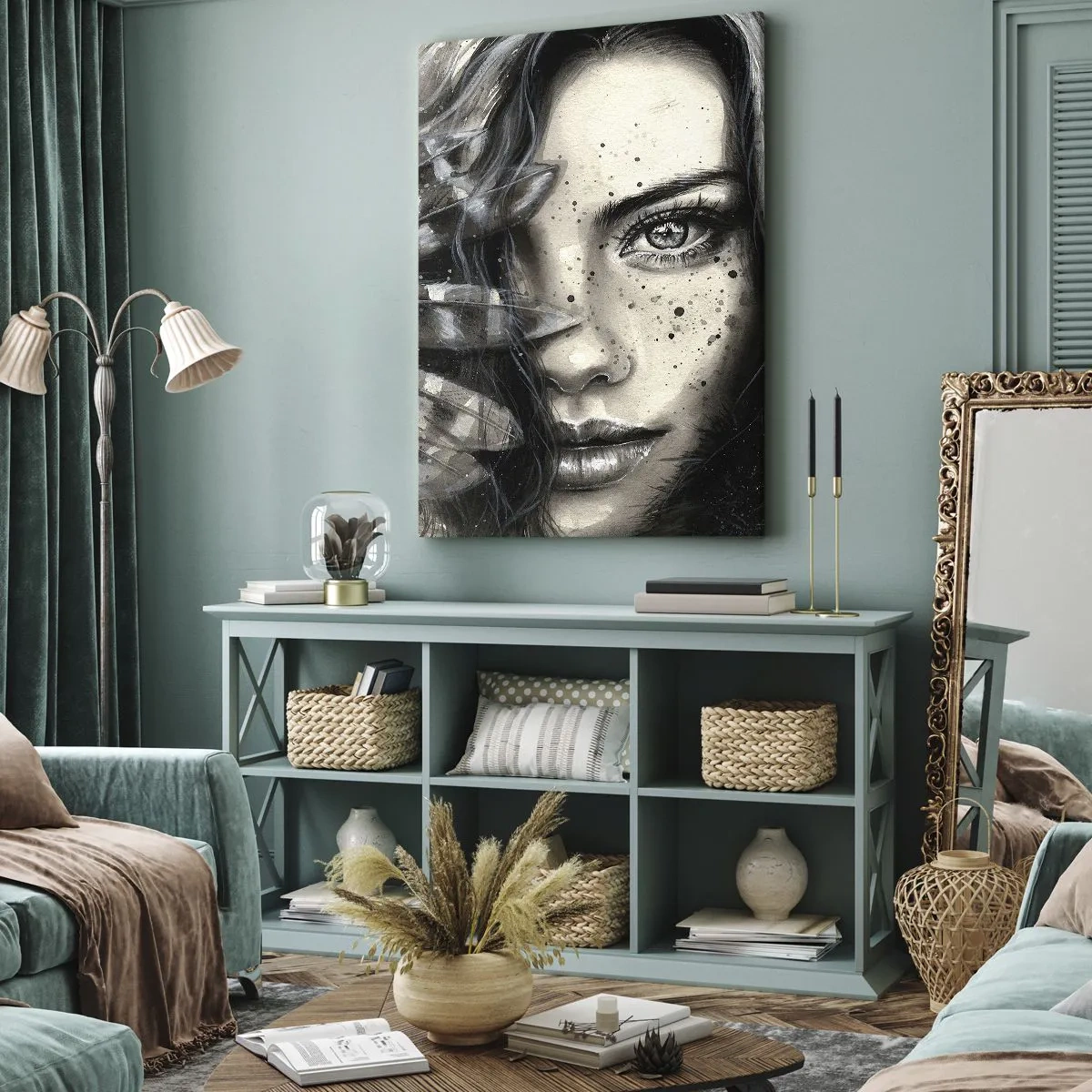 Bild auf Leinwand - Leinwandbild - Wilde Schönheit - 55x100 cm