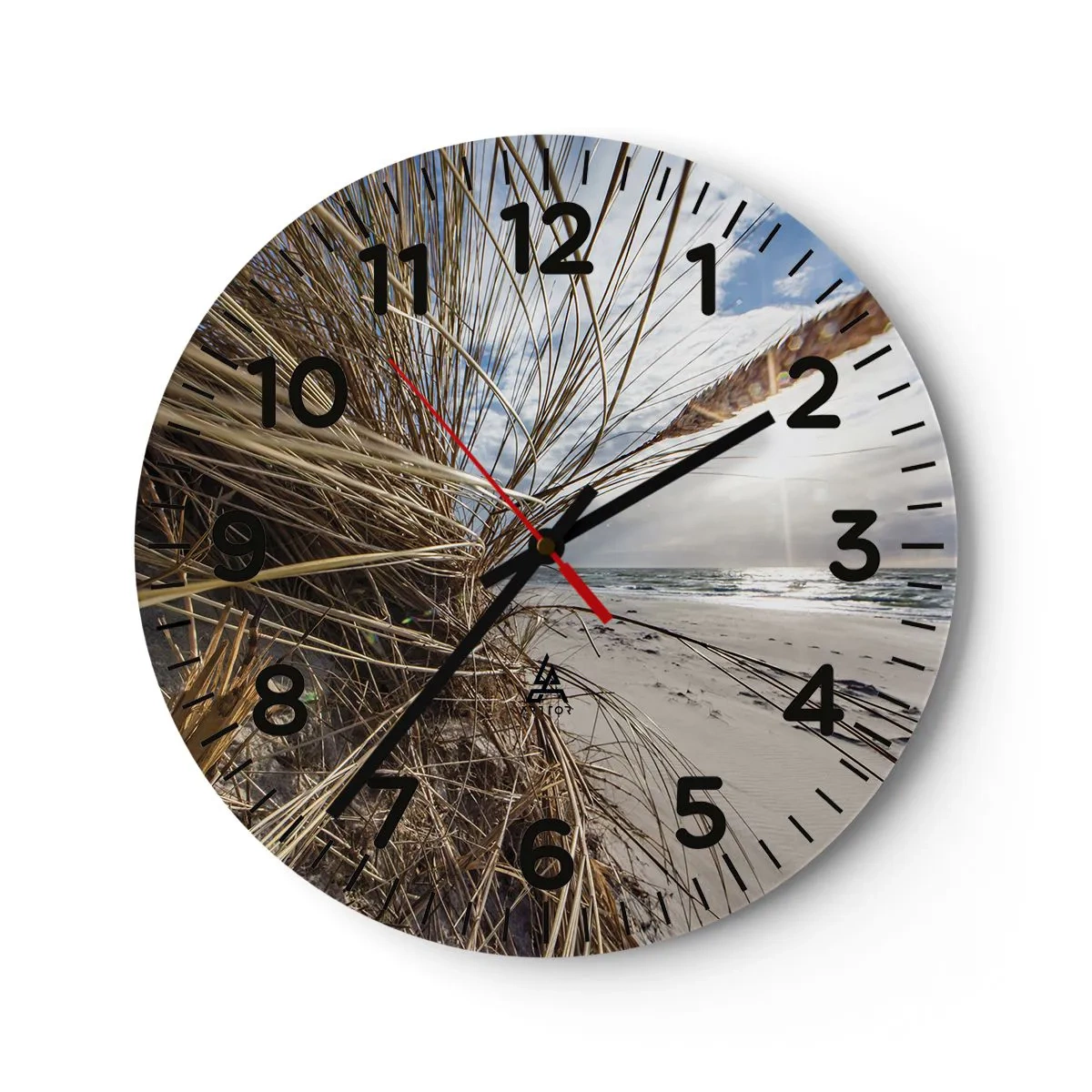 Wanduhr - Glasuhr - Ein Treffen der Elemente der Natur - 30x30 cm