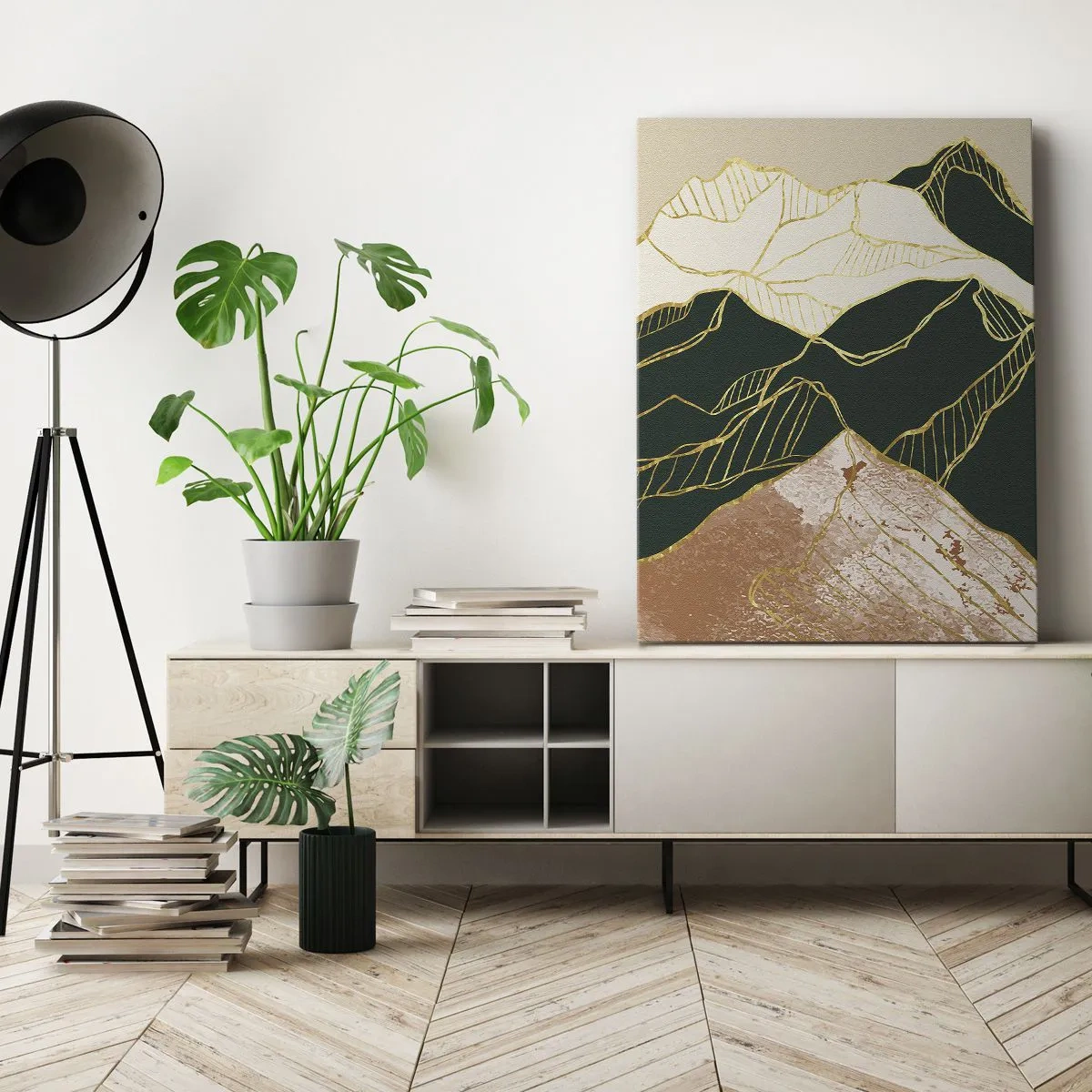 Bild auf Leinwand - Leinwandbild - Goldene Spitzen - 80x120 cm