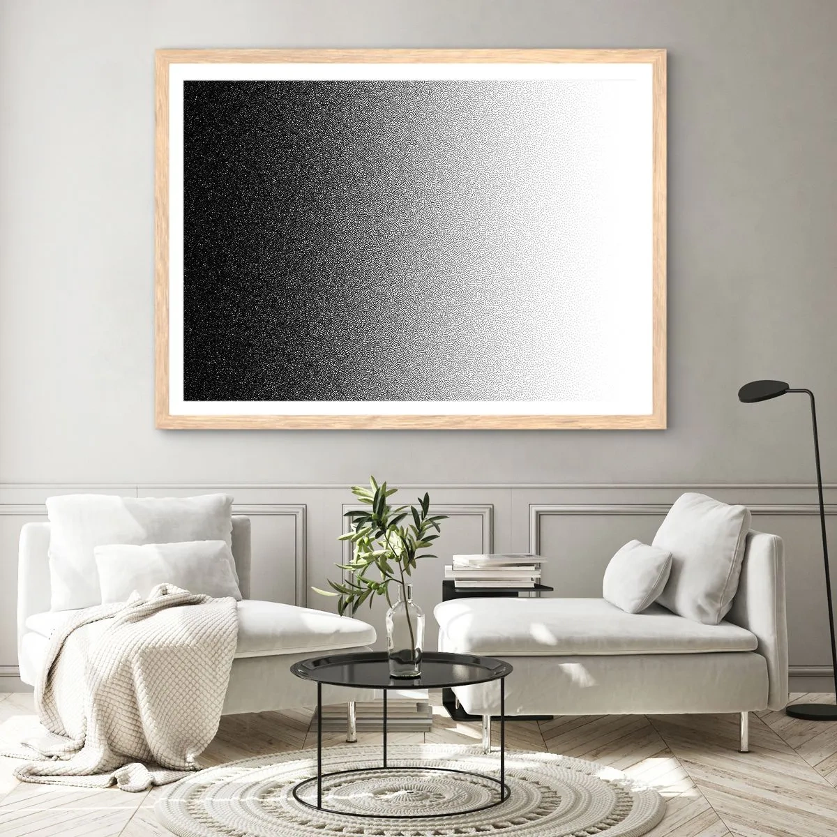 Poster in einem Rahmen aus heller Eiche - Dem Licht entgegen - 91x61 cm