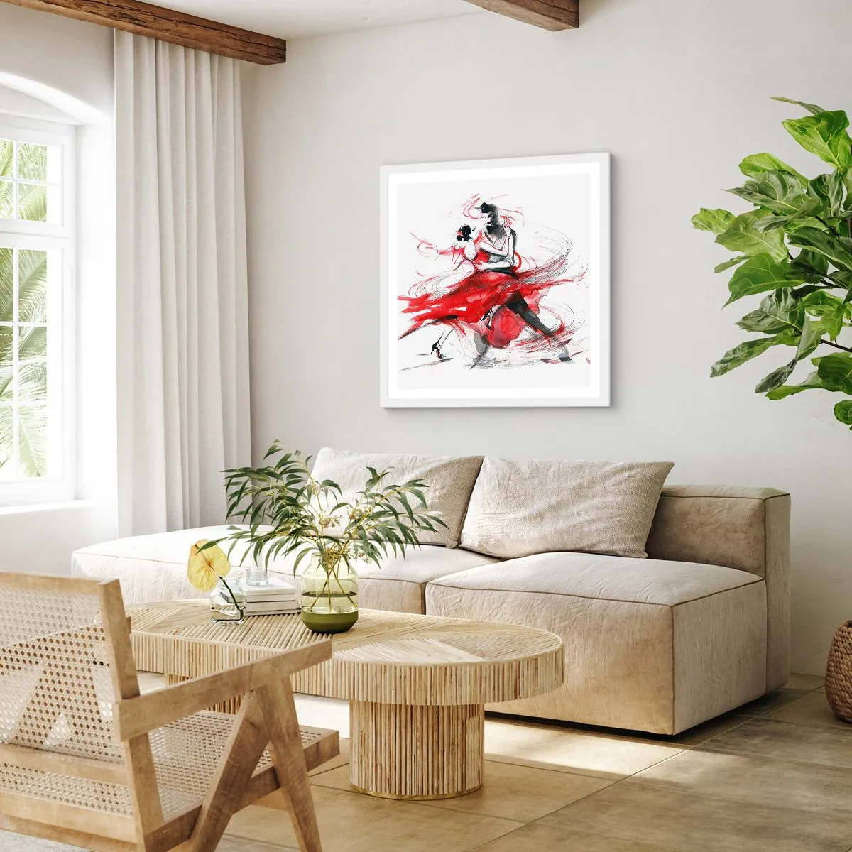 Poster in einem weißen Rahmen - Tango – der Rhythmus der Leidenschaft - 40x40 cm
