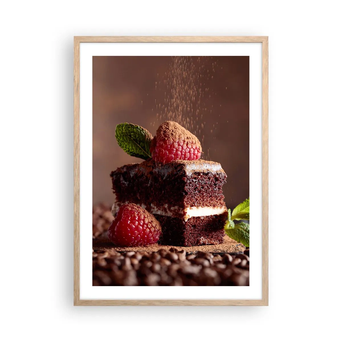 Poster in einem Rahmen aus heller Eiche - Das Leben ist süß - 50x70 cm
