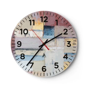 Wanduhr - Glasuhr - Ruhe der Geometrie - 40x40 cm
